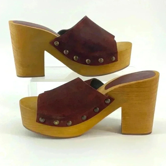 ZARA BASIC COLLECTION WOOD  SANDALS - Picture 1 of 5